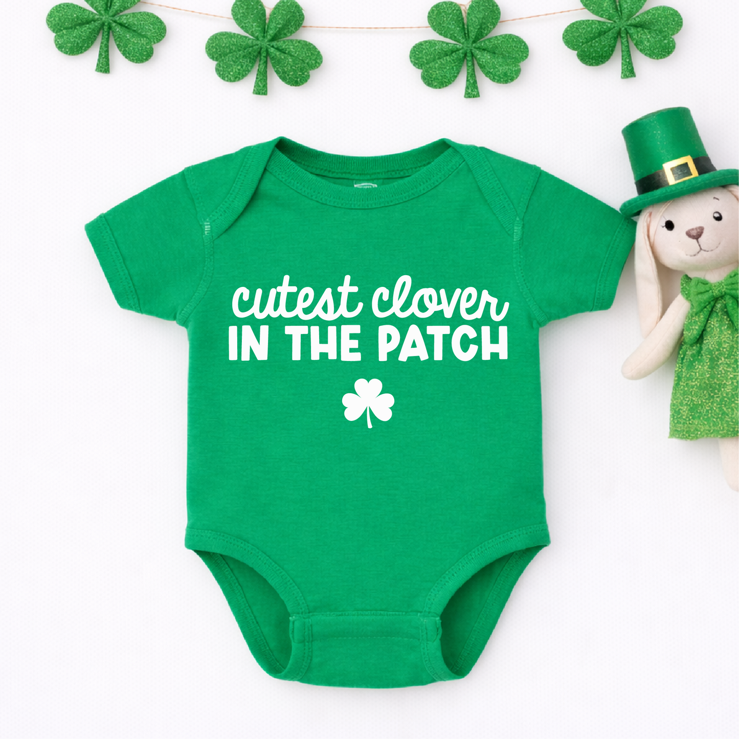 St. Patrick's Day Cutest Clover Baby Bodysuit or Tee