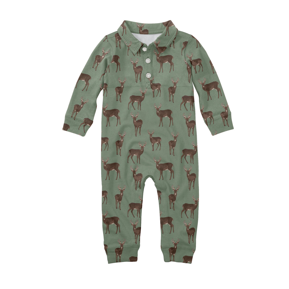 Deer - Sweatshirt Polo Romper