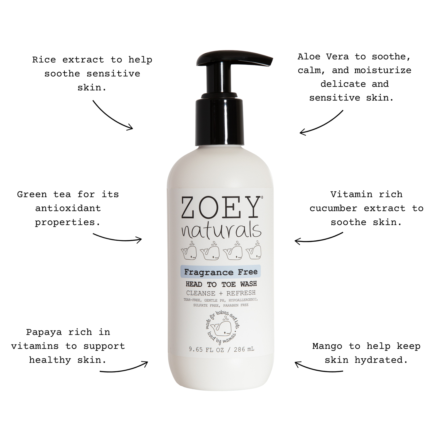 Fragrance Free Head To Toe Wash - 9.65oz