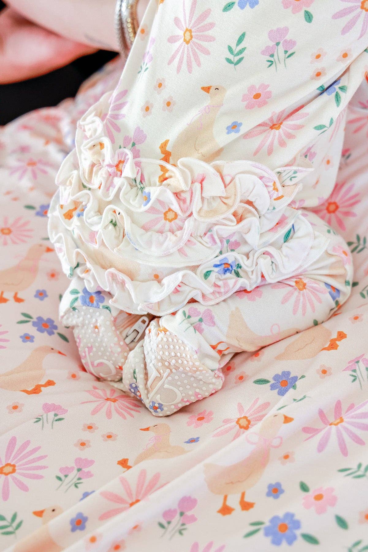 Ruffle Zipper Footie | Loosey Goose