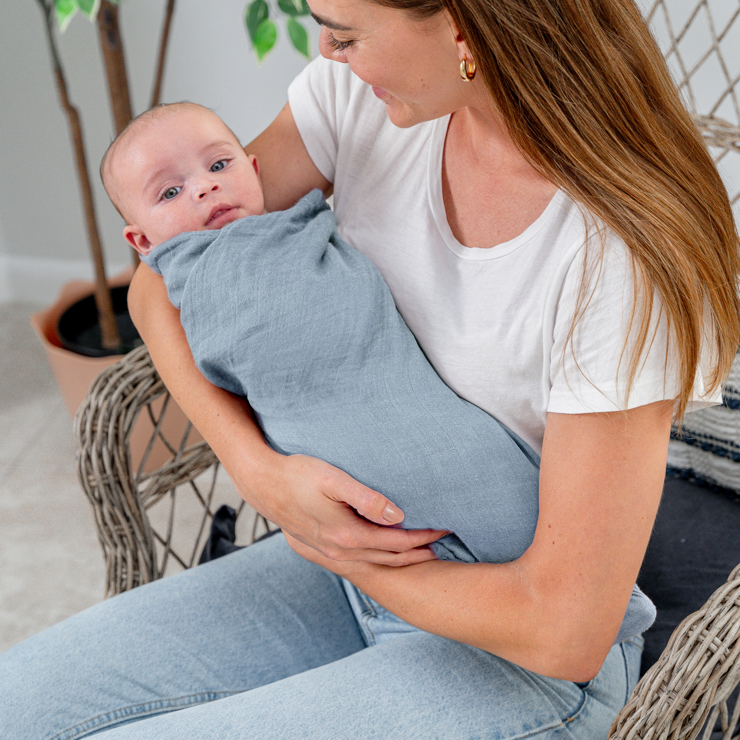 Baby Muslin Swaddle Blankets,  Pack of 1 & 2 by Comfy Cubs