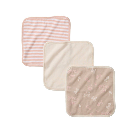 Set of 3 Whimsical Floral Knit Terry Washcloths