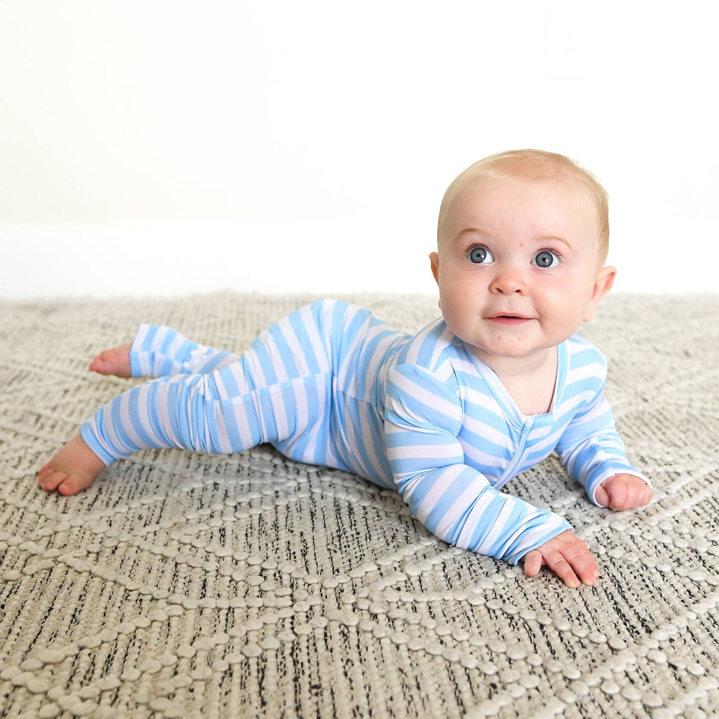 Hudson ZIP Bamboo Striped One Piece Baby Outfit