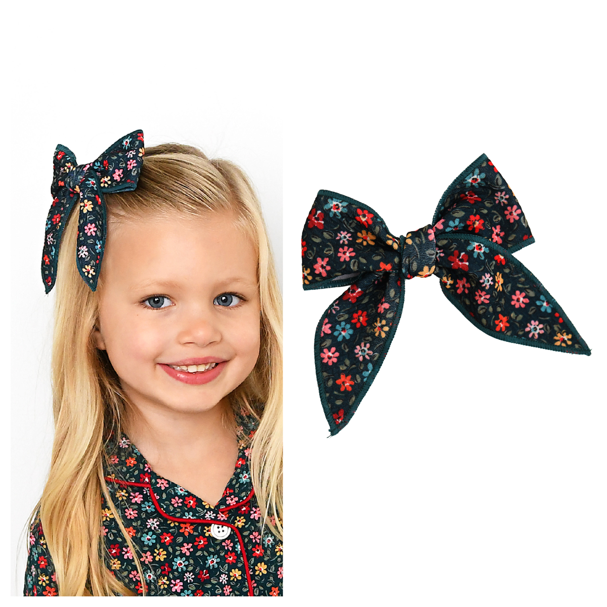 Isabelle CLIP BOW Baby Toddler Floral Hair Accessories