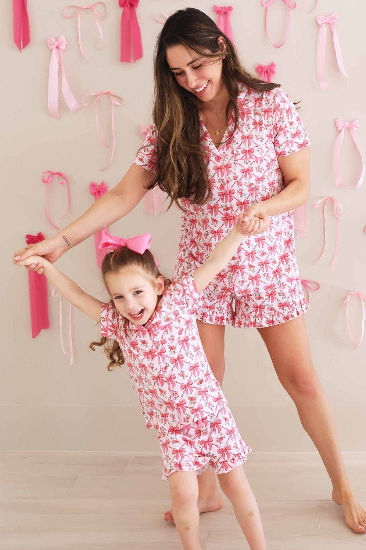 Women's Two Piece Short Lounge Set | Bow Besties