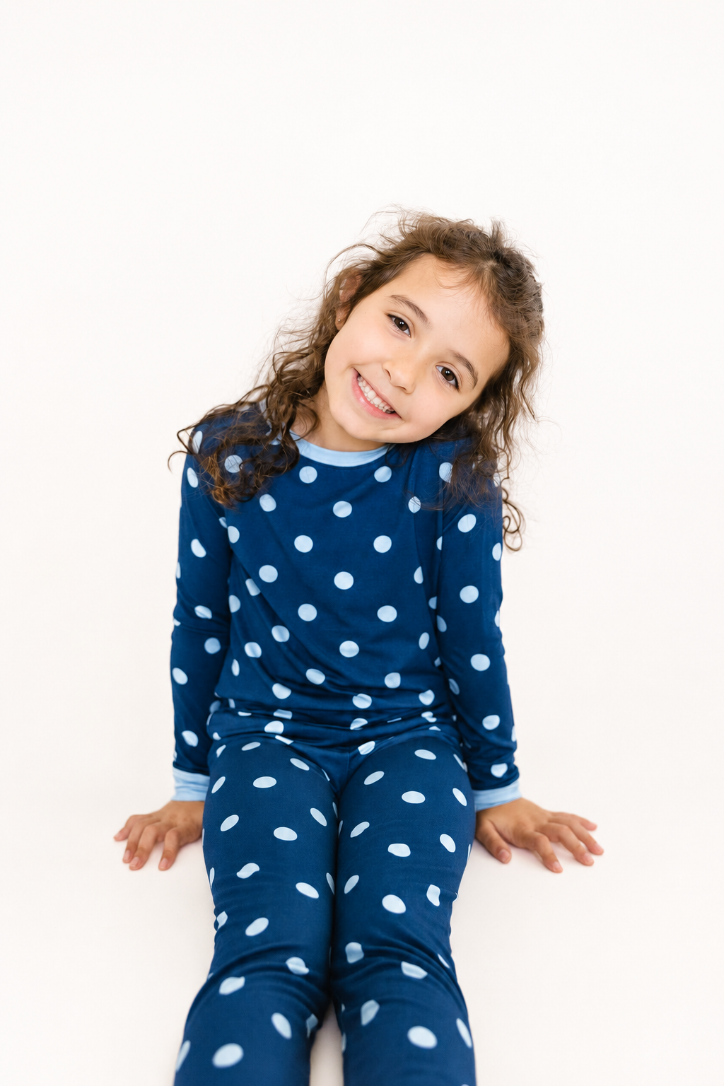 Navy Polkadot Bamboo Set