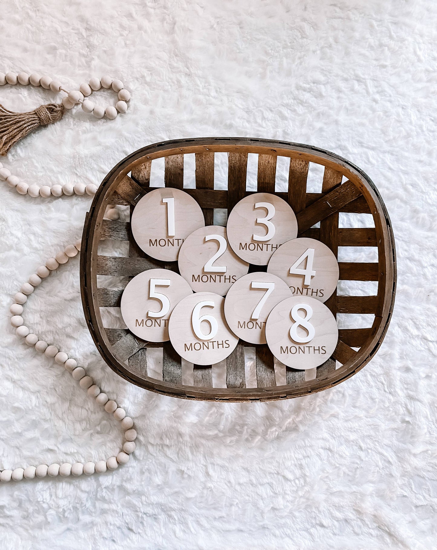 3D Wooden Monthly Milestone Set - Sleek Modern