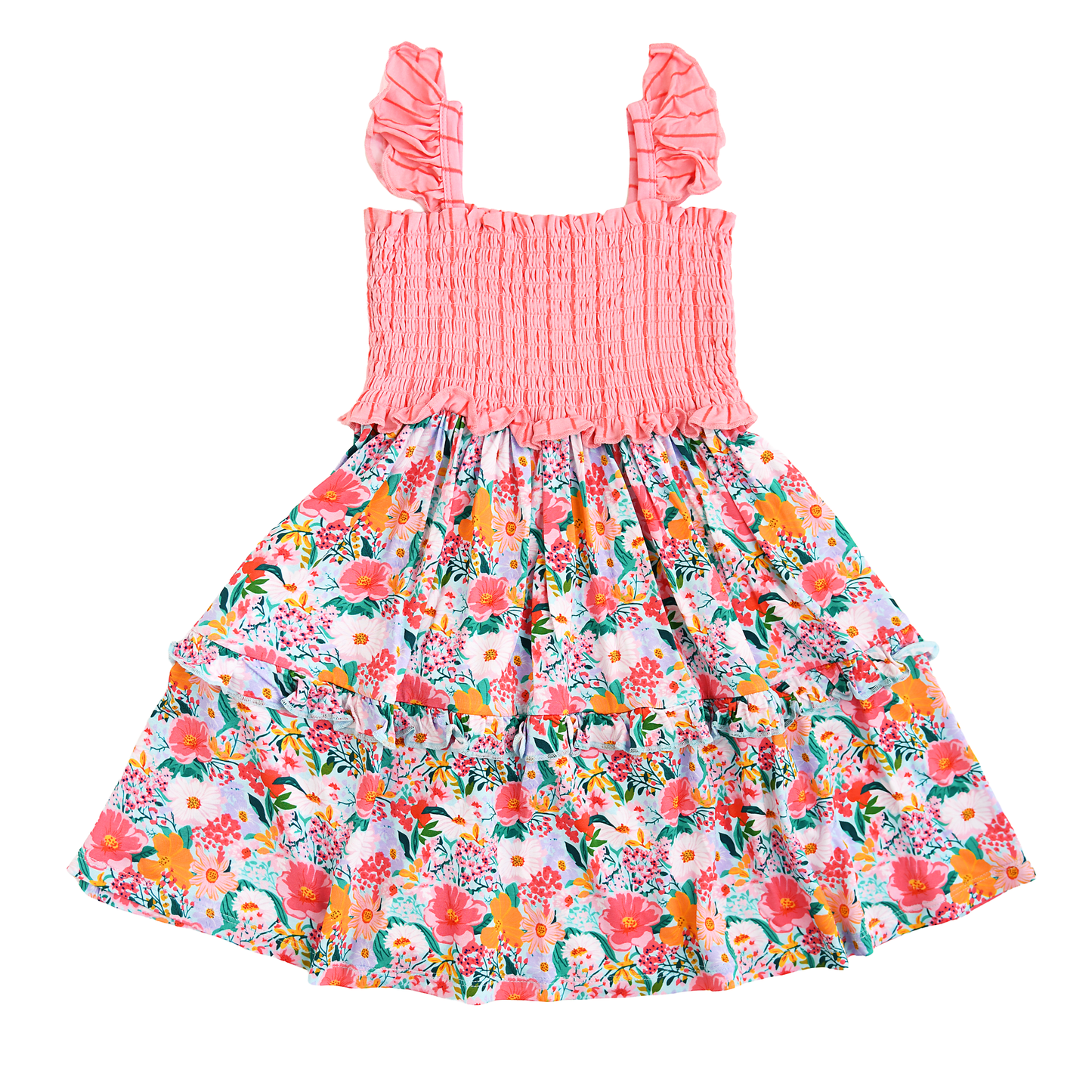 Cecelia Floral SMOCKED DRESS Bamboo Kids Outfit