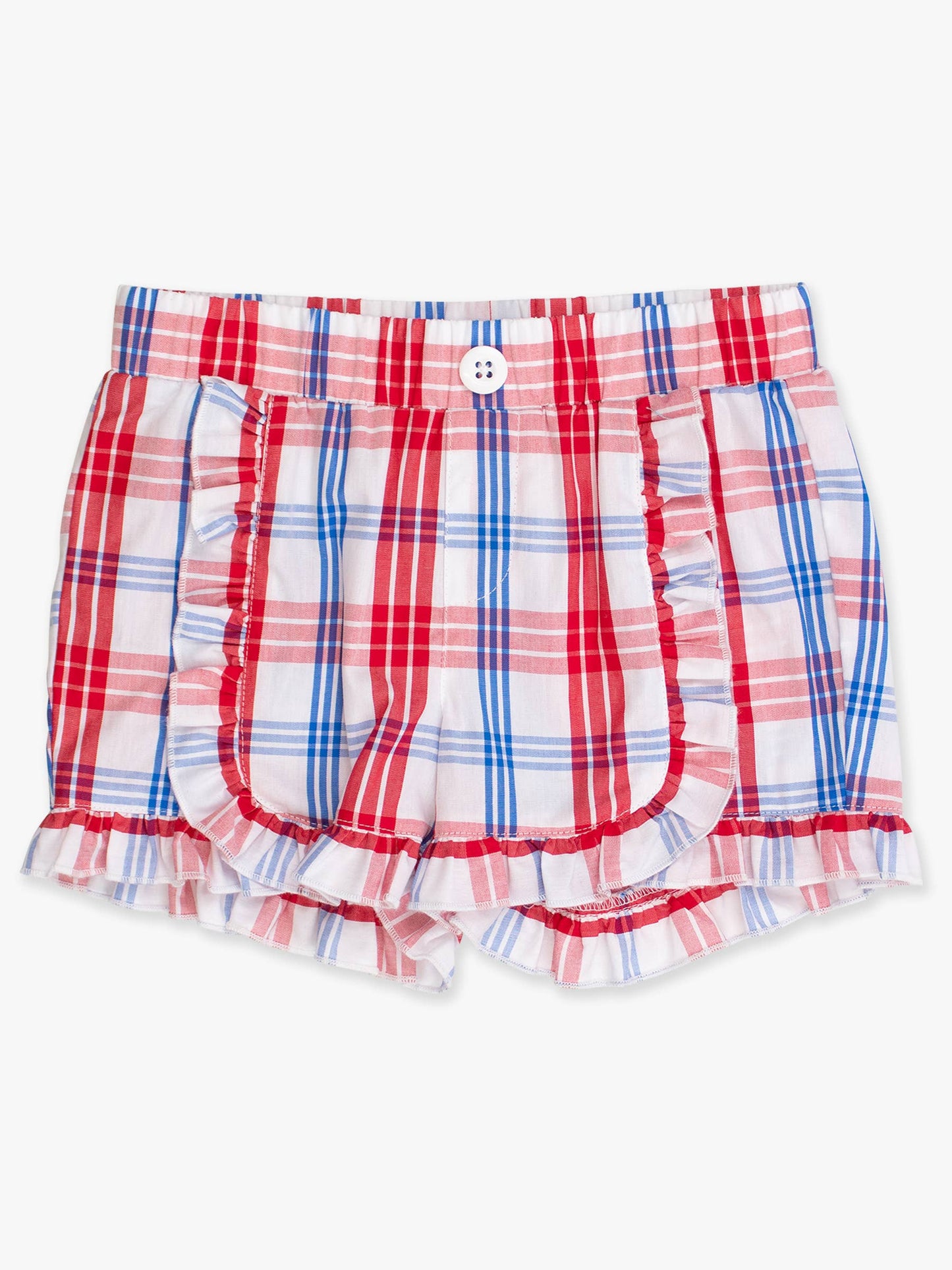 Toddler Girls Lincoln Plaid Ruffle Trim Woven Shorts