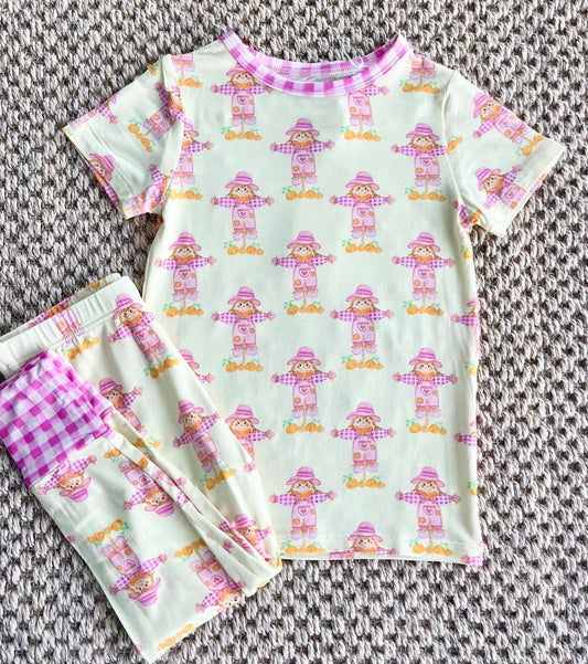 Pink Scarecrow Two Piece Pajama Set