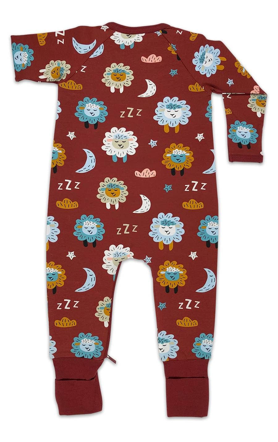 Sleepy Sheep, Red Baby Pajamas