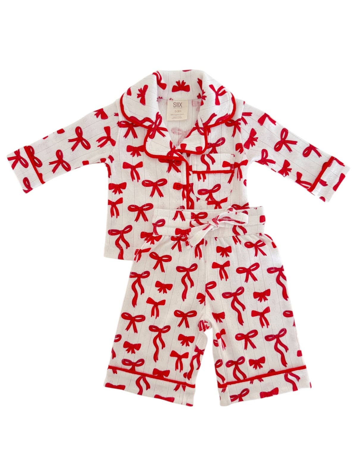 Red Bows / Organic Pointelle Lounge Set