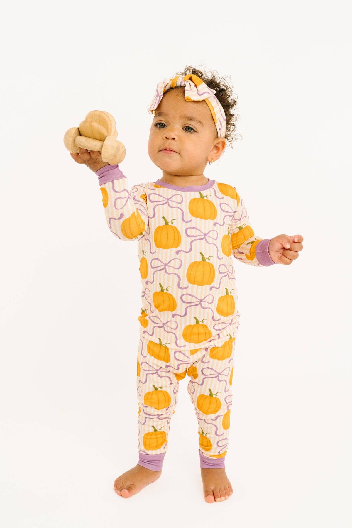 Pumpkin & Bows Bamboo Set