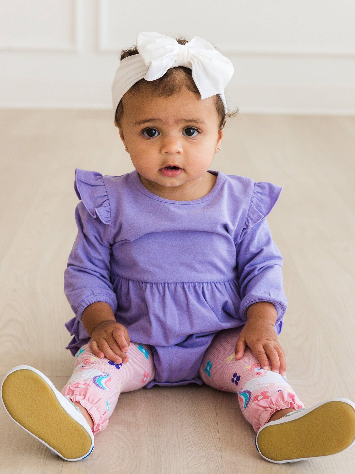 Girls Unicorn Blooms Patterned Footless Ruffle Tights