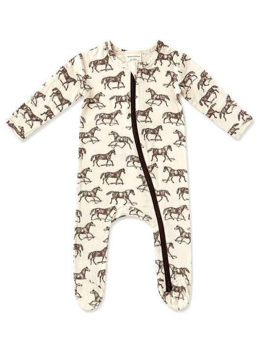 2-Way Zip Footie, Wild Mustang