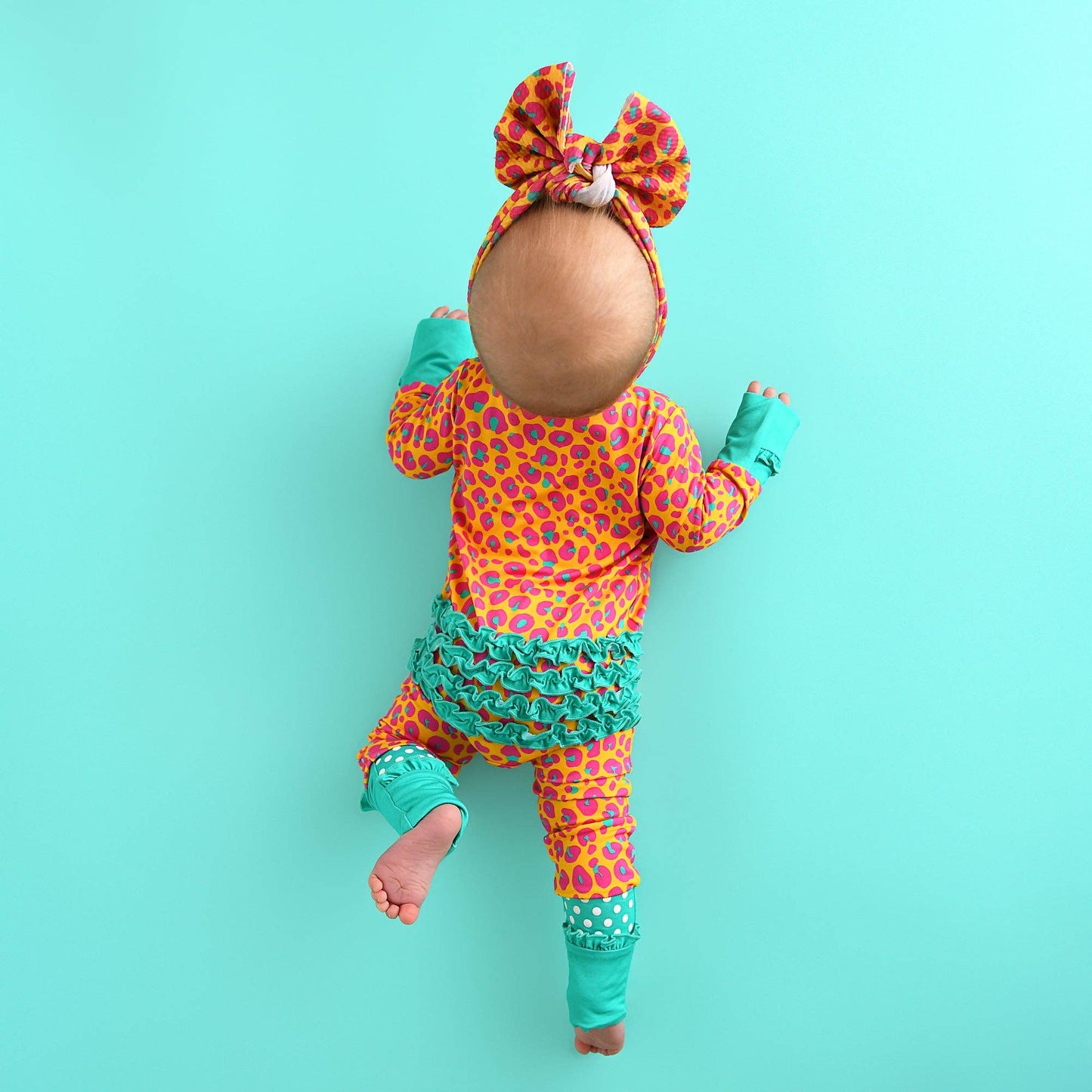 Kelly Leopard RUFFLE ZIP Bamboo One Piece Baby Outfit
