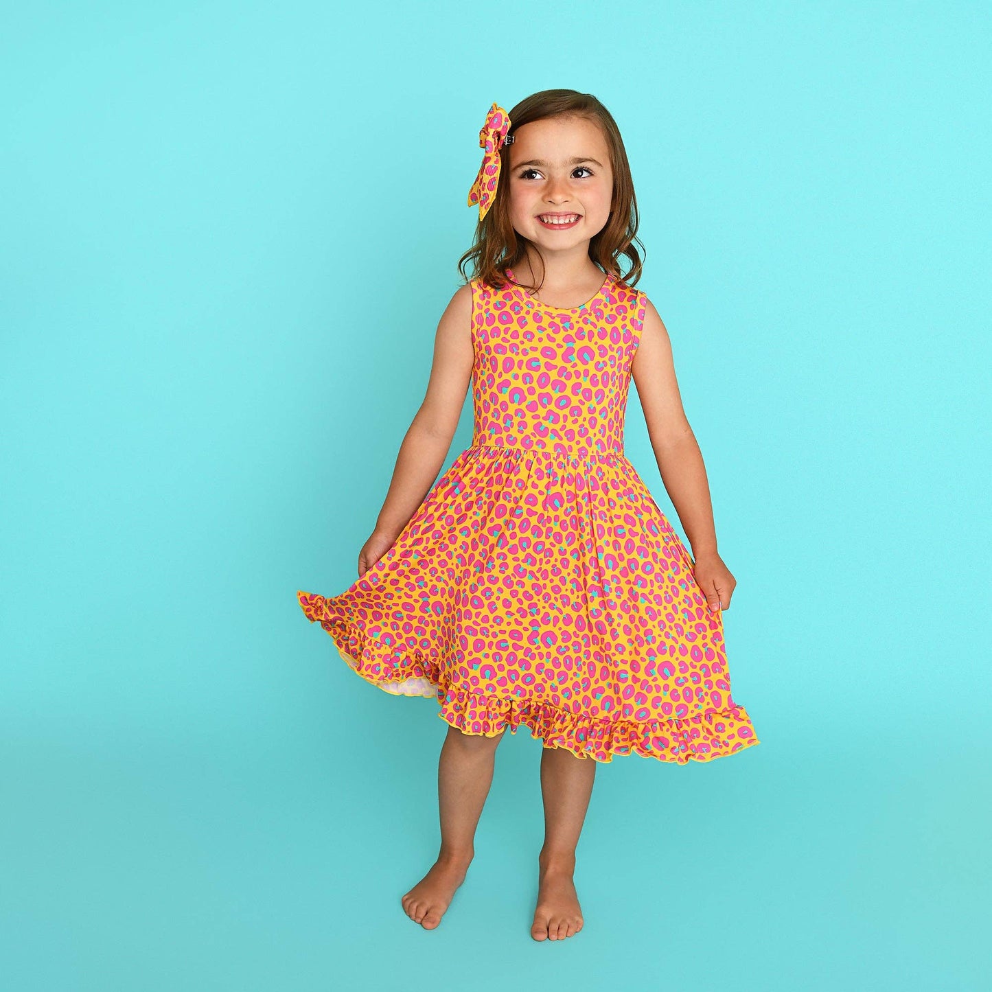 Kelly Leopard TANK TWIRL DRESS Bamboo Kids Outfit