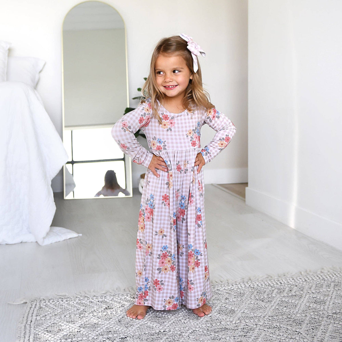 Callie WIDE LEG ROMPER Bamboo Floral Kids Clothing Outfit