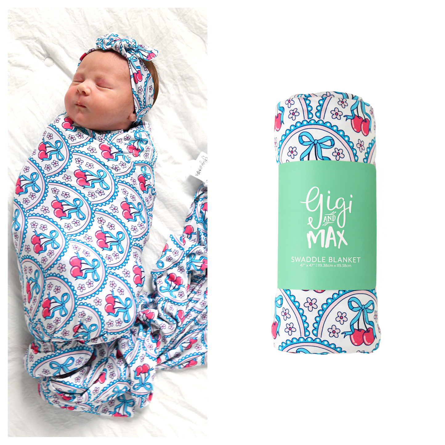 Cherry SWADDLE Cherry Bamboo Baby Blanket Coming Home Gift