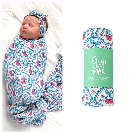 Cherry SWADDLE Cherry Bamboo Baby Blanket Coming Home Gift