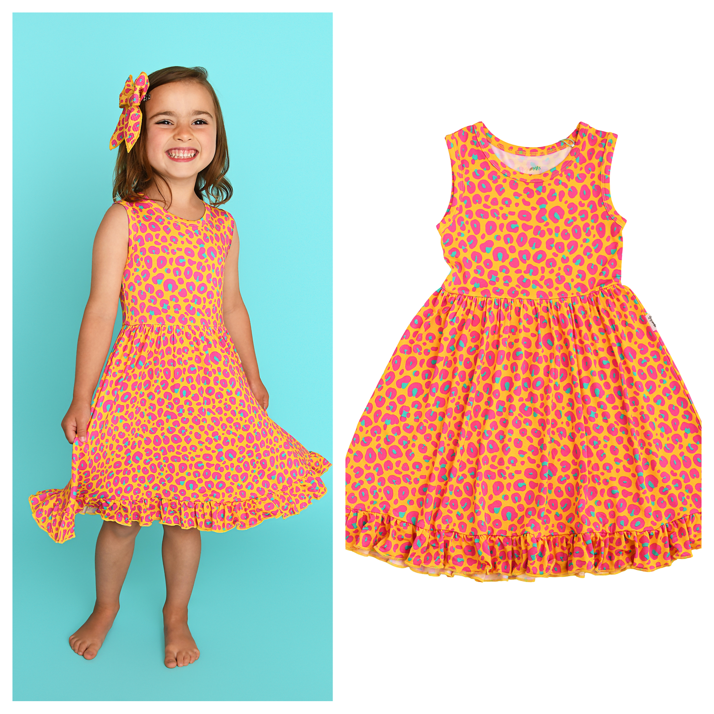 Kelly Leopard TANK TWIRL DRESS Bamboo Kids Outfit
