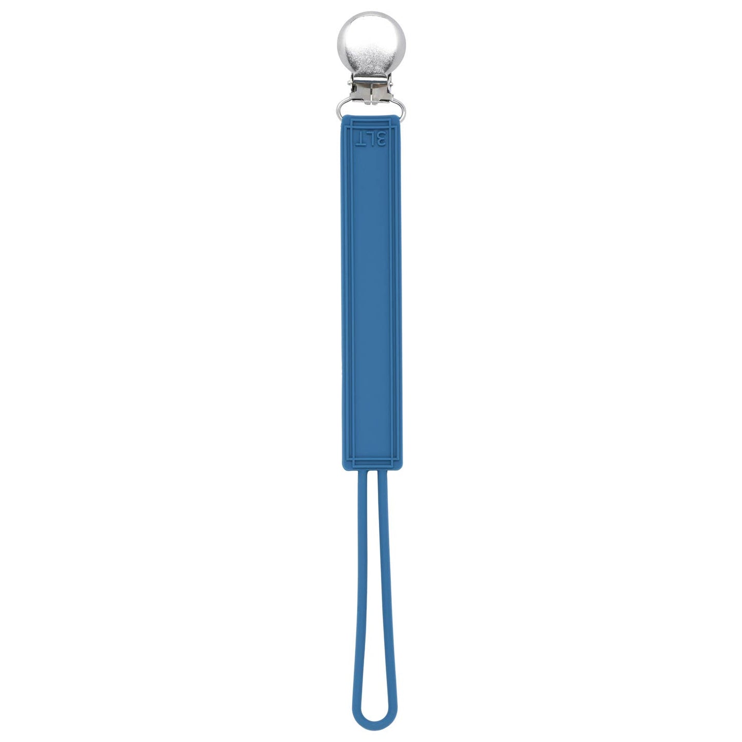 Classic Blue All Silicone Modern Pacifier Clip