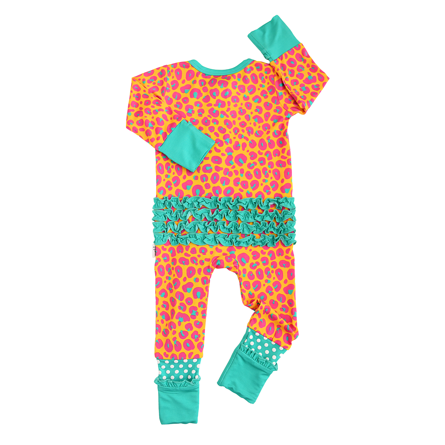 Kelly Leopard RUFFLE ZIP Bamboo One Piece Baby Outfit