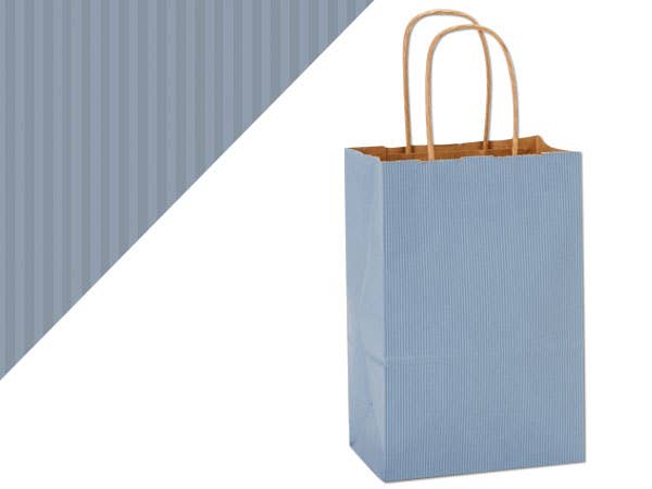 Recycled Shadow Stripe Kraft Paper Retail Shopping Bags