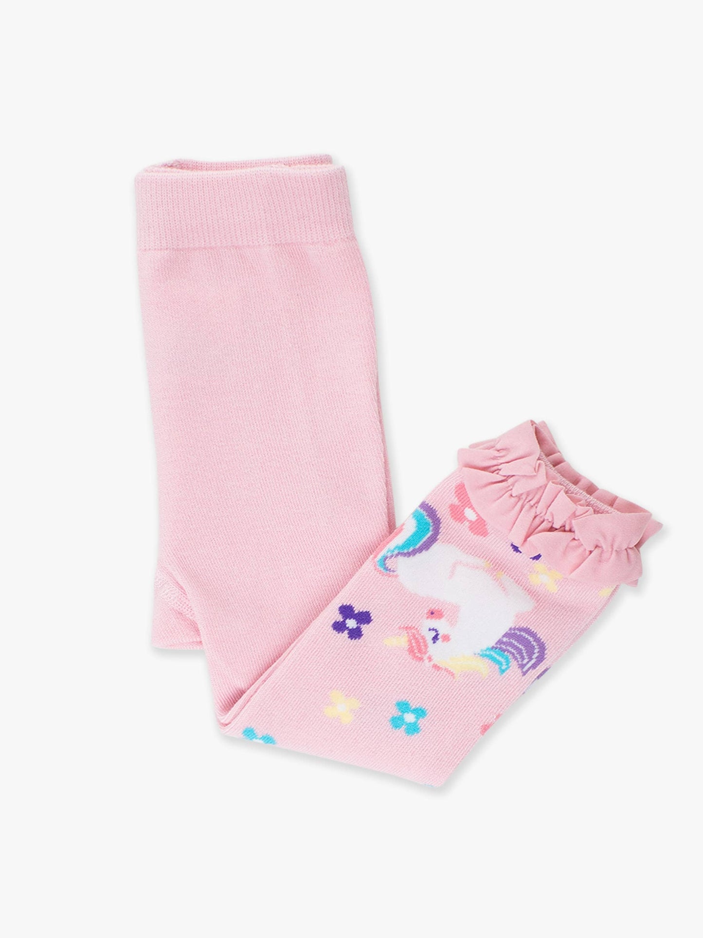 Girls Unicorn Blooms Patterned Footless Ruffle Tights