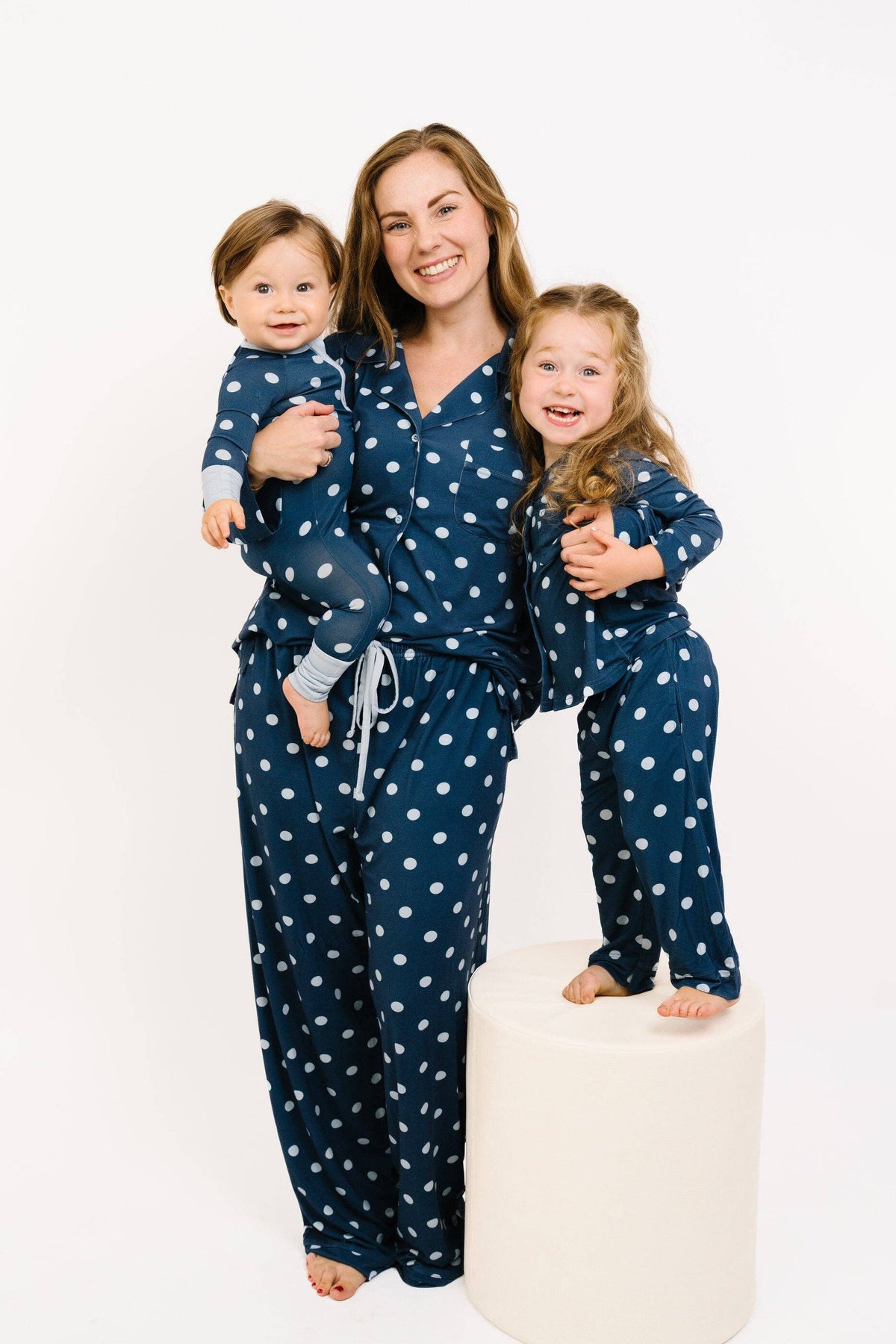 Navy Polkadot Bamboo Sleeper
