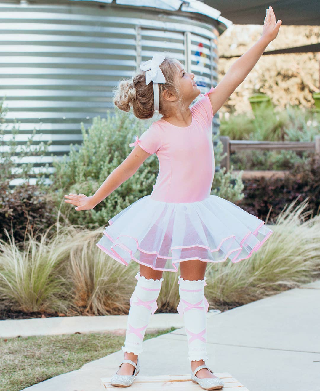 Girls White Bow Headband