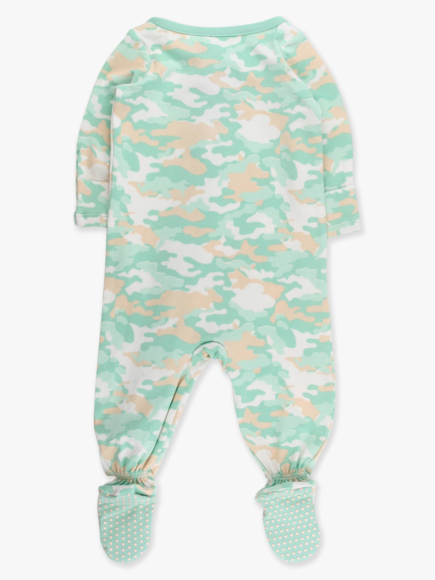 SoftSnooze™ Baby Cotton Modal Sage Trail Camo Footed One Piece Pajama