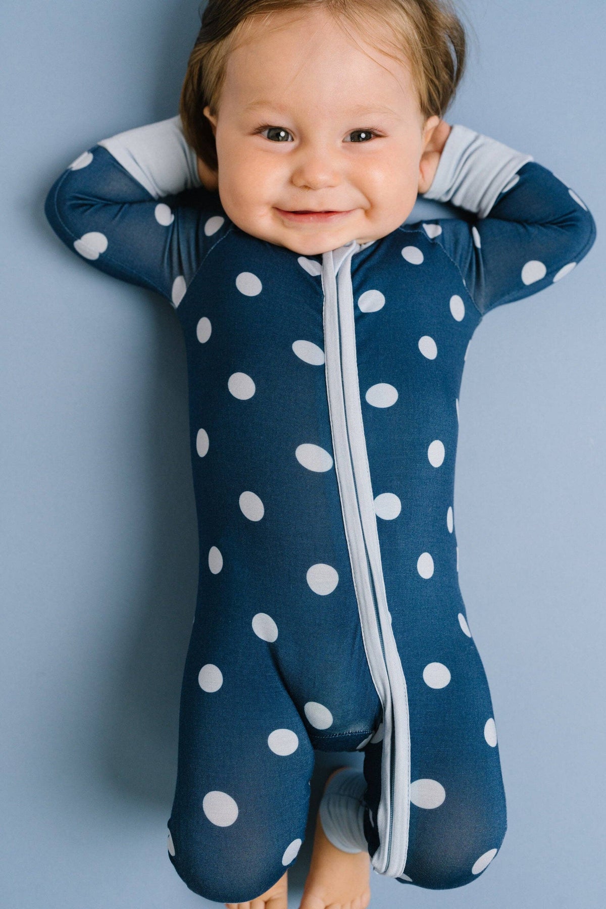 Navy Polkadot Bamboo Sleeper