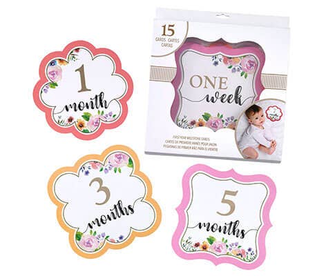 Pink Watercolor Milestone Card Set (1-15)