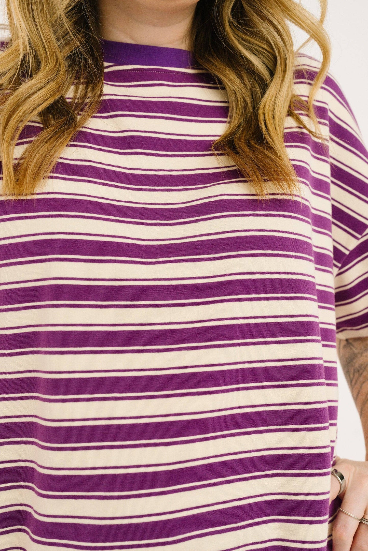 Women's Plum Stripe Slouchy Set