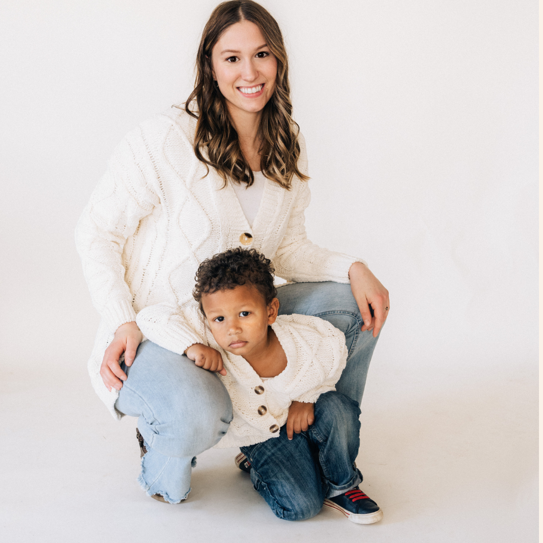 Ivory Cable Knit Cardigan- Child
