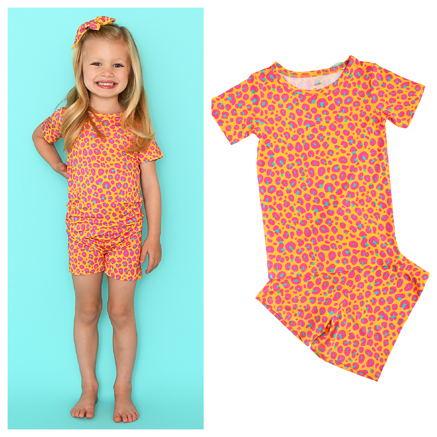 Kelly Leopard TWO PIECE - SHORTS Bamboo Outfit Kids Clothes