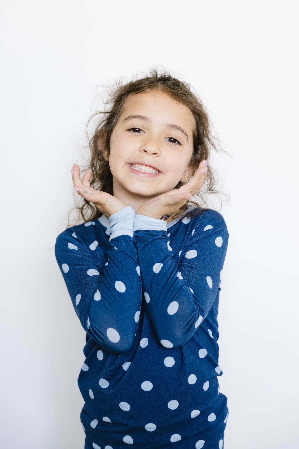 Navy Polkadot Bamboo Set