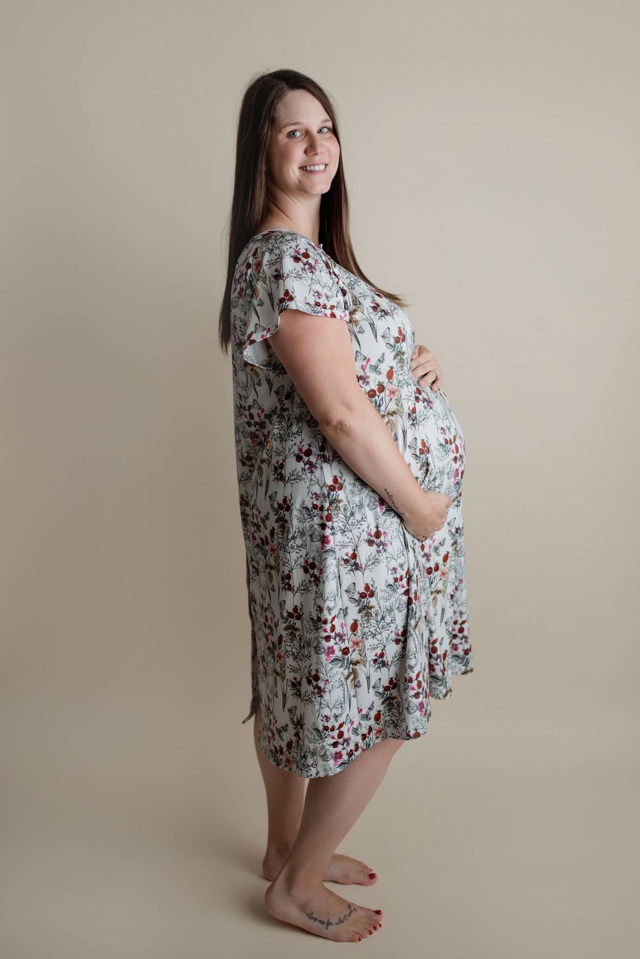 Floral Mommy Labor and Delivery/ Nursing Gown