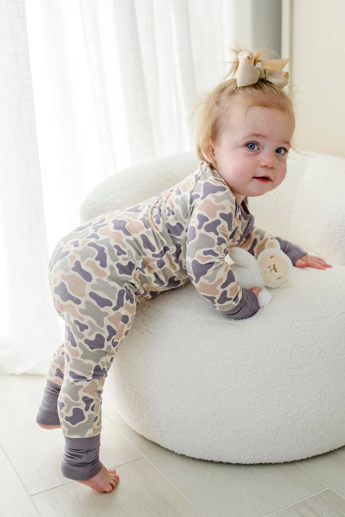 Convertible Zip Romper | Camo Cutie